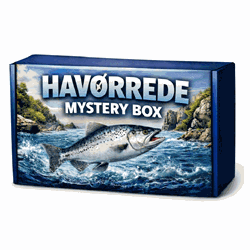 Fisk & Fang Mystery Box til havørredfiskeri med et udvalg af blink, gennemløbere og kystfluer fra Fisk & Fang Helsingør.